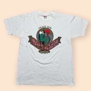 Vintage 1990s Crazy Ed’s Frog Light Beer T Shirt Men’s Medium White Vtg 90s